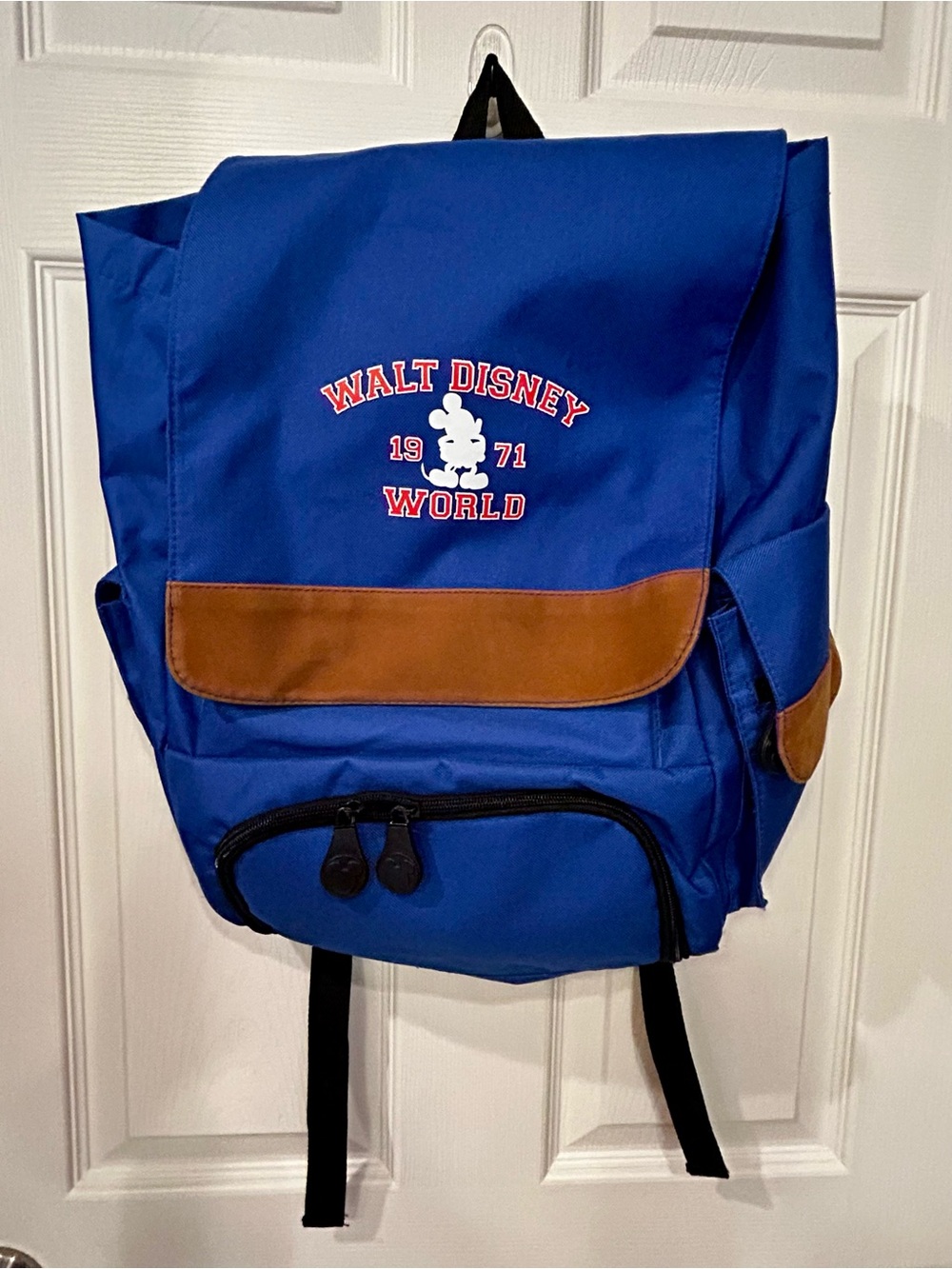 Disney Royal Blue Backpack with Brown Trim